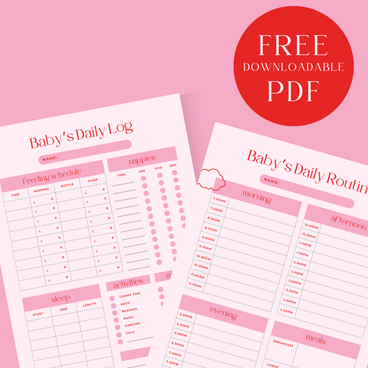 Free Alle Ana baby log and daily planner download