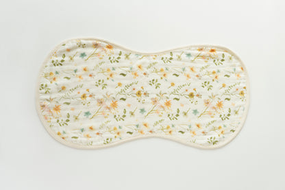 Soft floral burp cloth folded showing print detail
