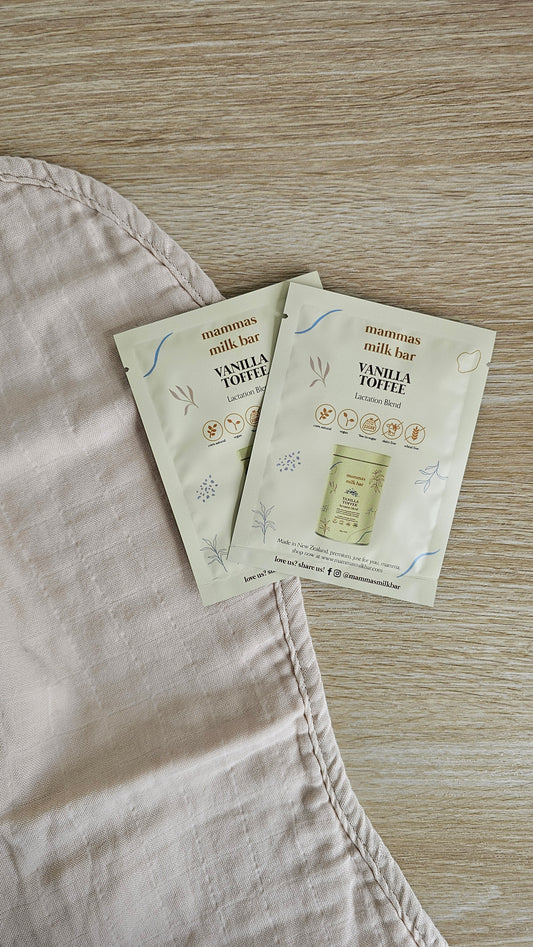 Mammas Milk Bar vanilla toffee lactation blend sachets