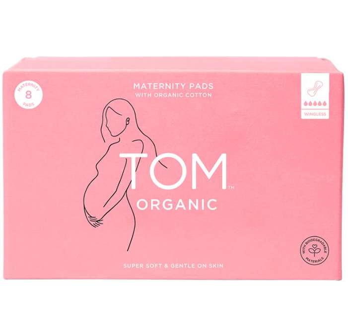TOM Organic maternity pads 8 pack for postpartum