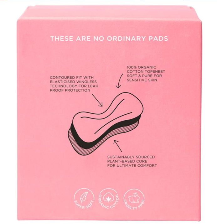 TOM Organic maternity pads pack back detail